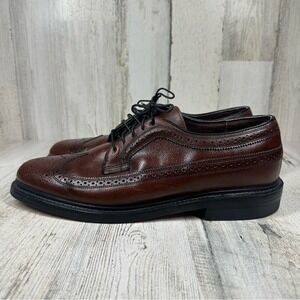 Morgan Quinn 1521 Washington Wing-tip Made in USA Brown Leather Oxford Men's 10C